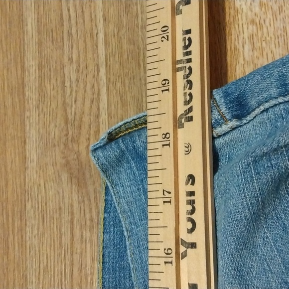 Lucky Brand Jeans Men's Size 36 Blue Bootcut Denim Distressed Medium Wash S7K - Picture 8 of 15